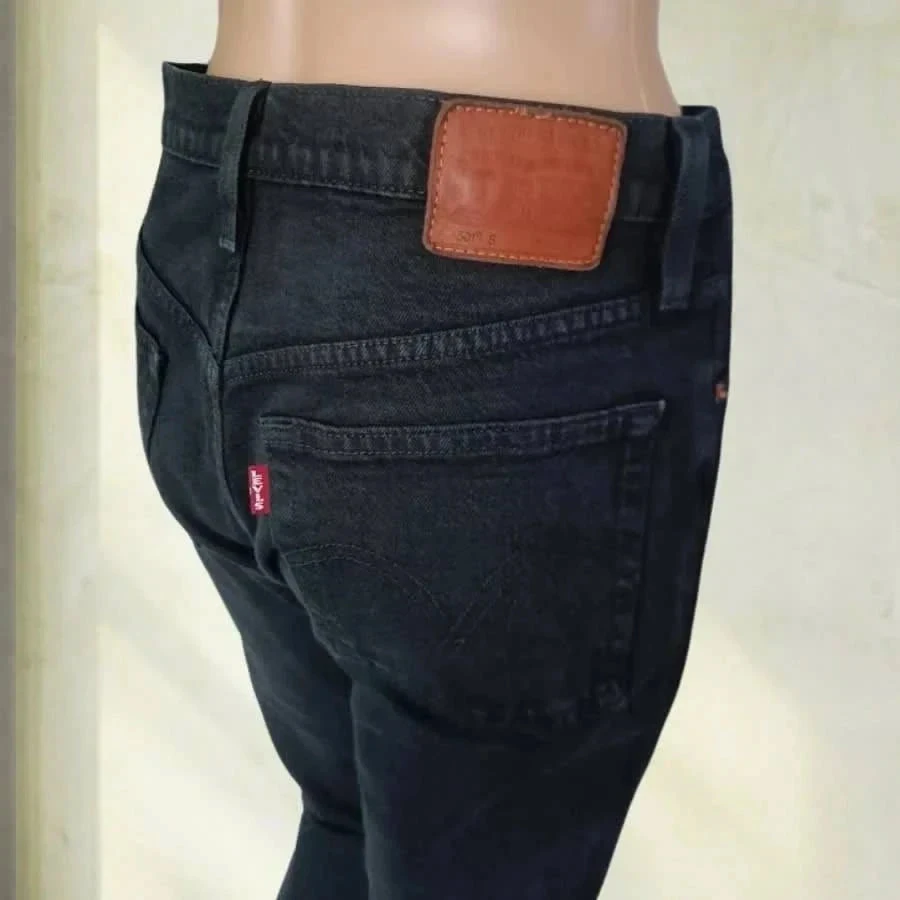 Levis premium 501 s coupe straight fusele crop taille haute - extensible - noir intense – photo 7